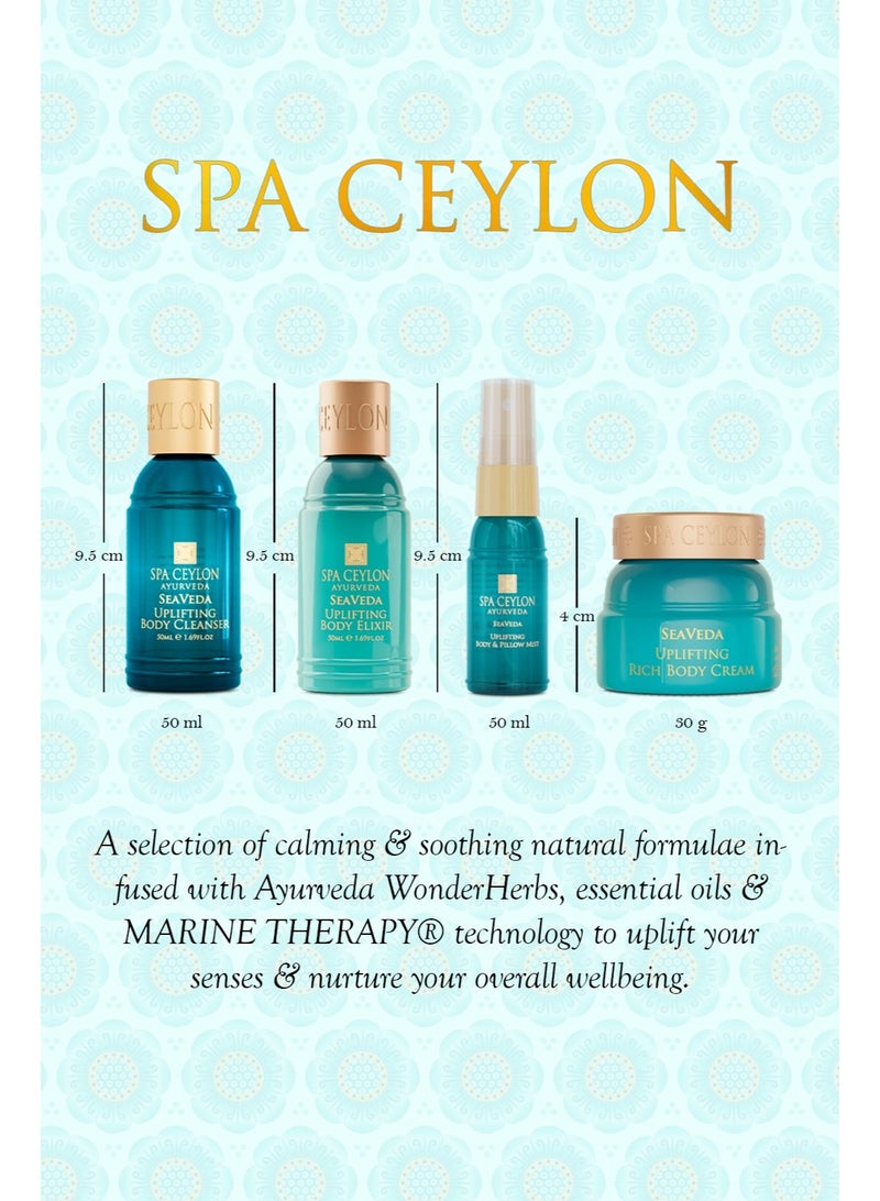 SPA CEYLON SeaVeda Uplifting Discovery Set | Wellness Spa Set | Pampering Trial Set with Marine Therapy | Relaxing Gifts & Travel Size Body Care, 4-Piece Set | Ayurveda - Image 3