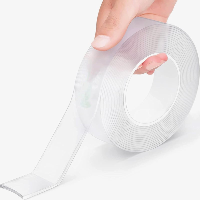 Kuber Industries Double-sided Tape | Acrylic High Bonding Foam Tape | PU Versatile Two-Sided Tape | Washable Adhesive Tape for Home D cor | 3 MTR | Transparent - Image 2