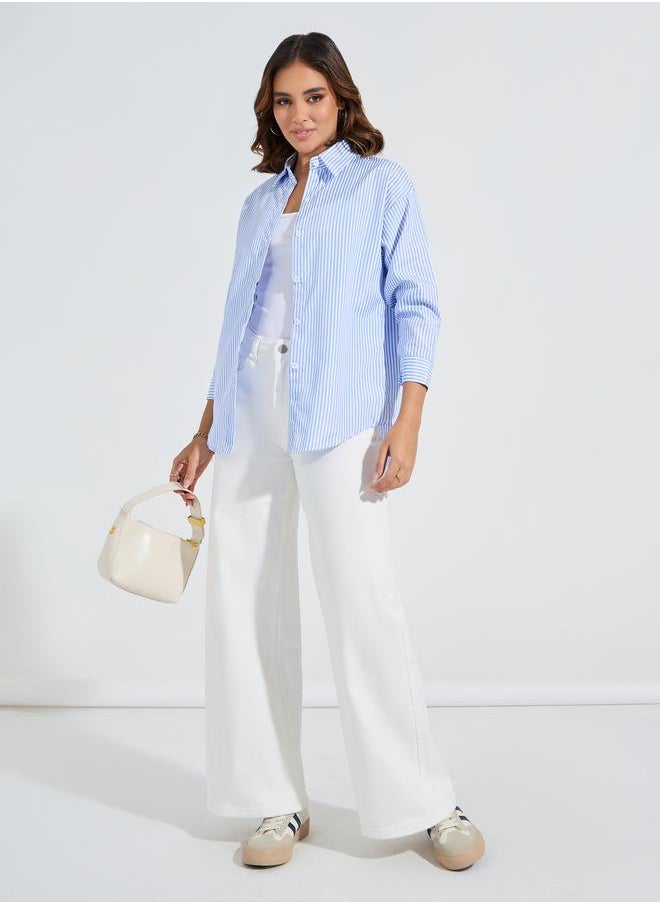 Oversized Basic Shirt with Button Placket - pzsku/Z585694B04897F56B146BZ/45/_/1723796120/65549892-9785-46f2-9502-1c7f6e39be4a