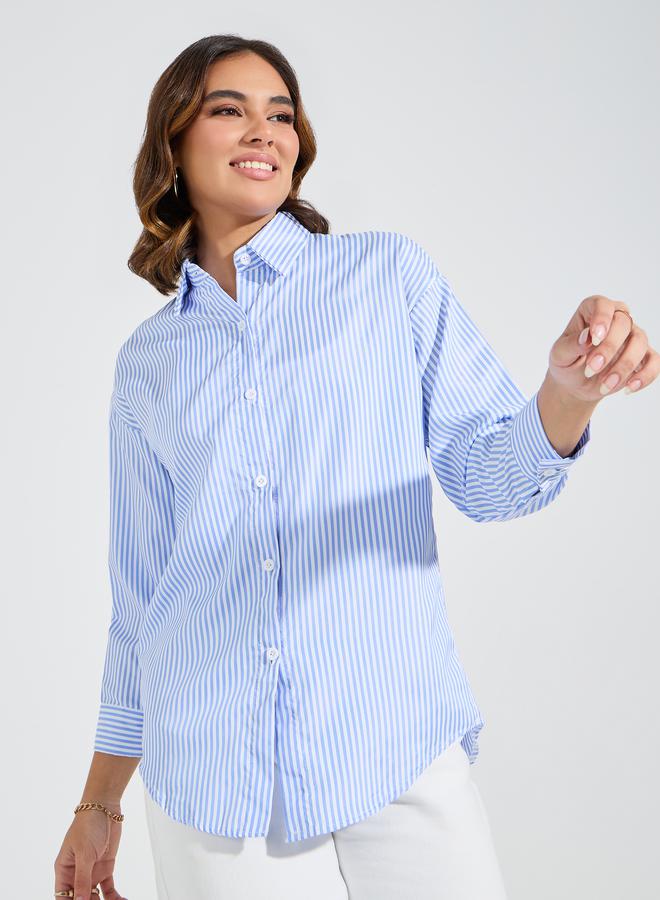 تايك تو بلوزة فضفاضة باكمام طويلة وازرار غلق - Image 3