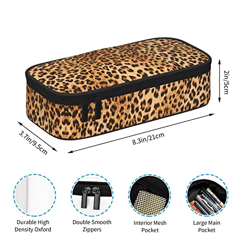 PAUSEBOLL Leopard Print Pencil Case for Girls and Kids Cute Pen Box Pouch Cheetah Print Pencil Bag with Double Zipper, Portable Pencil Pouch for School Office Supplies - Image 5