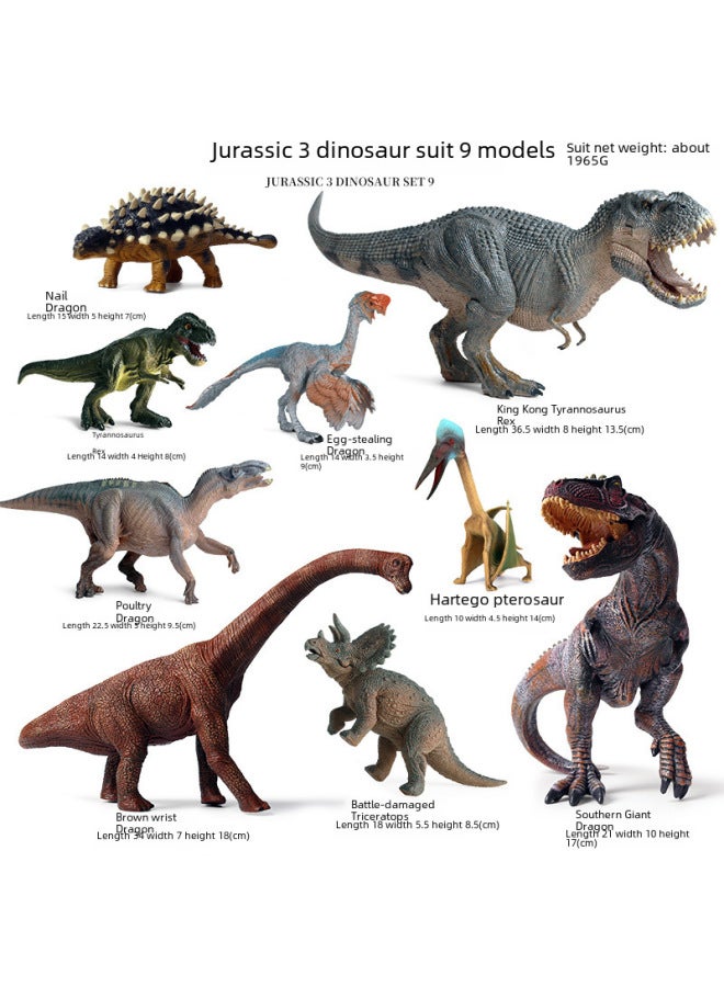 Children's Jurassic 3 Dinosaur Toy King Kong Tyrannosaurus Giant Beast Dragon Triceratops Mecilosaurus Animal Model Set-Color:M-3116 Large Kola Dragon (Red)  - Image 3