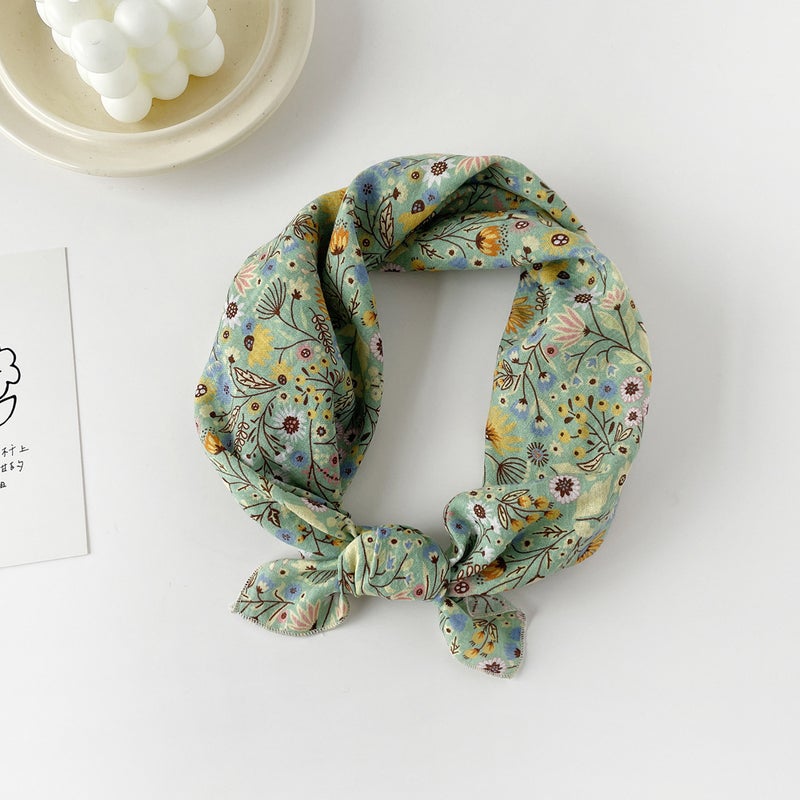 Ladies Spring Cotton Scarf Cashew Print QM5807-flowers green