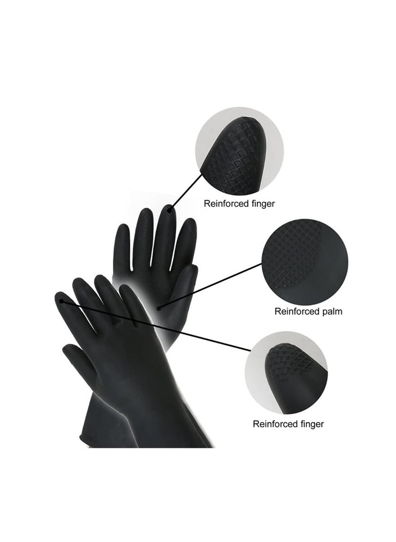 sulfar - Sulfar Reusable 100% Natural Latex Rubber Dish Washing Gloves, Cleaning Gloves, Pet Grooming, Gardening, Great For Washing Dish, Kitchen, Car And Bathroom (L, Black, 1 Pair), Pack of 1 - Image 1