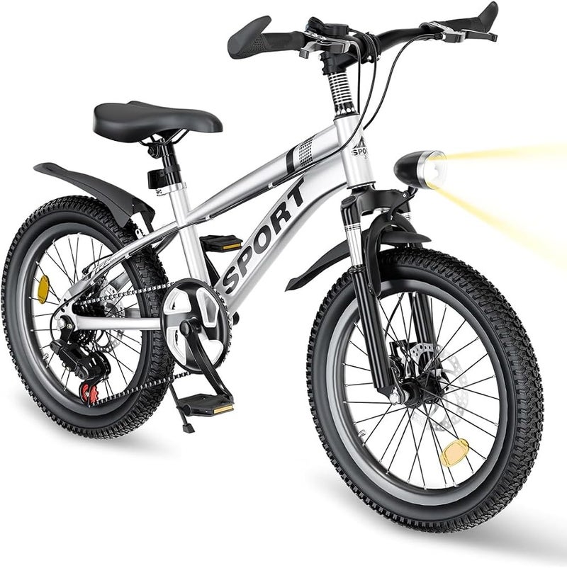 SHARPDO Kids Bike 18-20-22-24 Inch, Dual Disc Brakes Mountain Bike 7-Speed Gears, with Adjustable Seat, for 5-12 Years Boys and Girls (24 inch) - Image 1