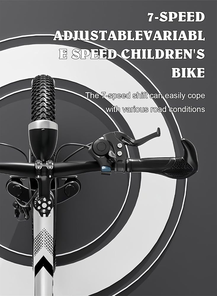 SHARPDO Kids Bike 18-20-22-24 Inch, Dual Disc Brakes Mountain Bike 7-Speed Gears, with Adjustable Seat, for 5-12 Years Boys and Girls (24 inch) - Image 3