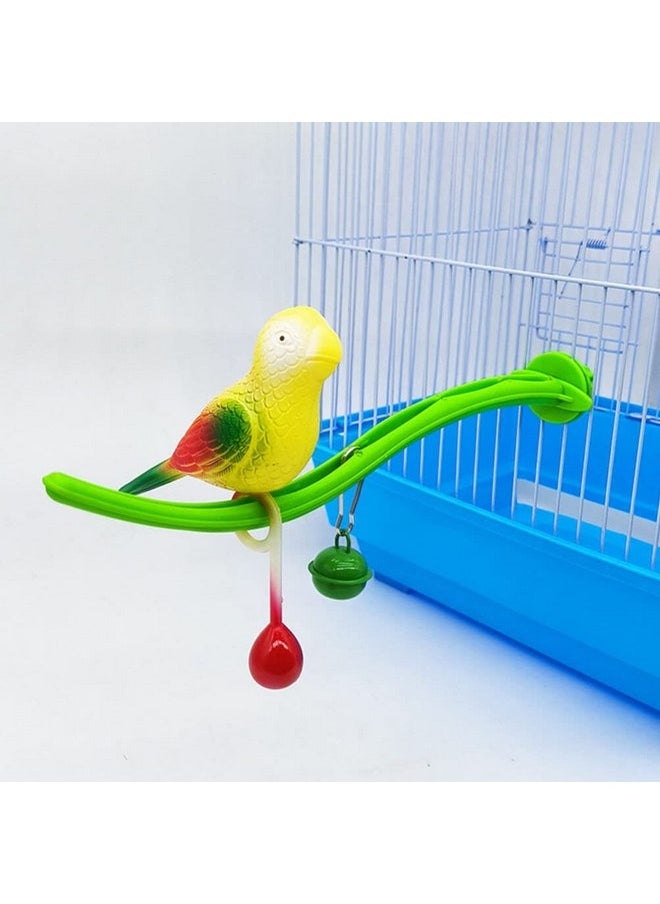 POPETPOP - POPETPOP Swing Bird Model Bird Perch Toy Plastic Bird Cage Stand Simulation Fake Birdcage Toy Parakeets Perch Toy Funny Bird Teasing Toy for Cockatiels Cockatoo Macaw - Image 1