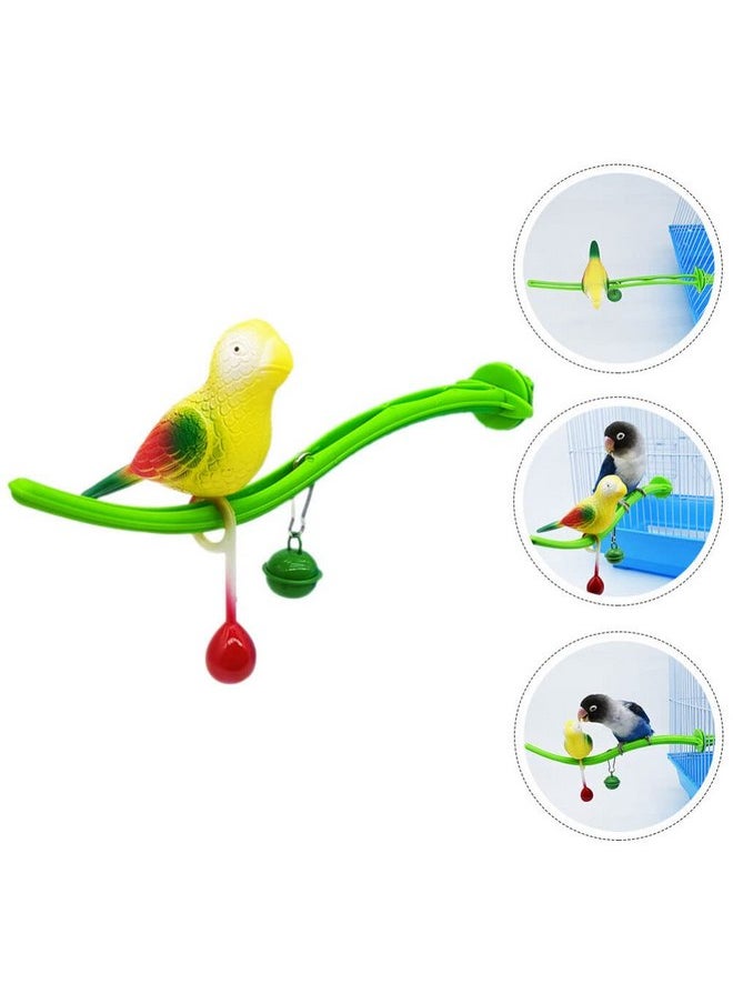 POPETPOP - POPETPOP Swing Bird Model Bird Perch Toy Plastic Bird Cage Stand Simulation Fake Birdcage Toy Parakeets Perch Toy Funny Bird Teasing Toy for Cockatiels Cockatoo Macaw - Image 1