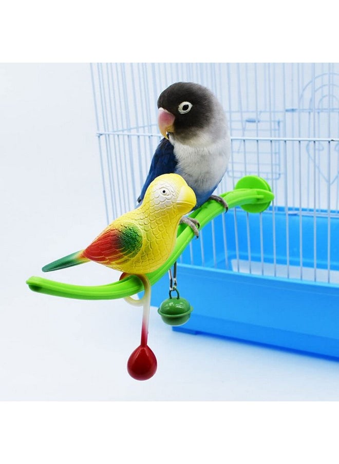 POPETPOP - POPETPOP Swing Bird Model Bird Perch Toy Plastic Bird Cage Stand Simulation Fake Birdcage Toy Parakeets Perch Toy Funny Bird Teasing Toy for Cockatiels Cockatoo Macaw - Image 1