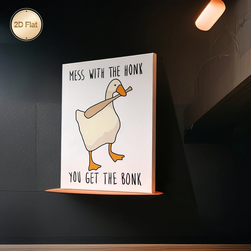 Framed 2D Canvas Print - Duck and Bat Art, Modern, 60x90 cm - Image 5