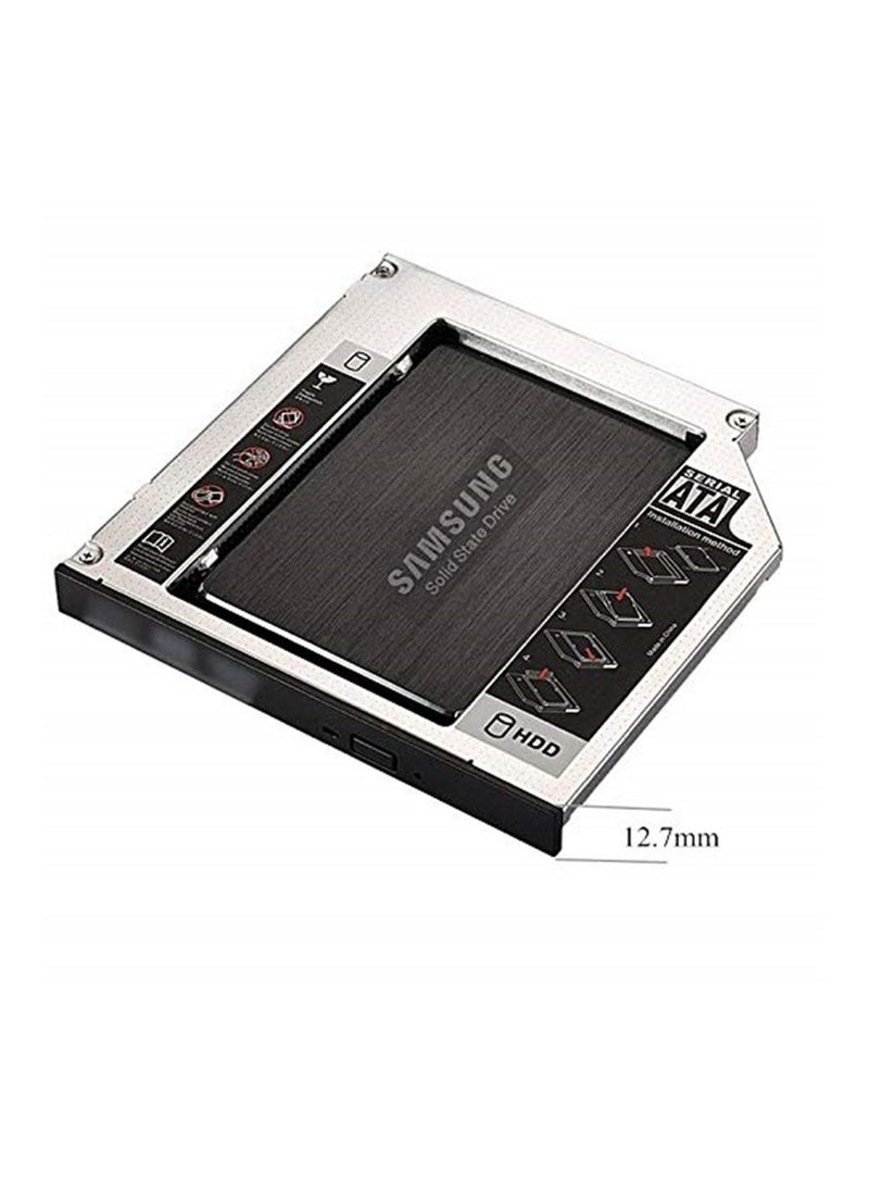 Aluminum SSD HDD 2nd Hard Disk Drive Caddy Case Adapter for Universal Laptop CD/DVD-ROM Optical Bay - 12.7mm  - Image 3