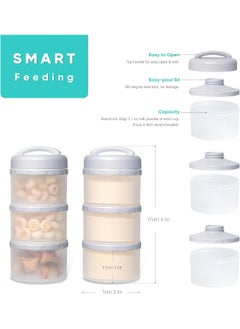 Termichy Termichy Stackable Formula Dispenser Portable Milk Powder Container, 2 Pack, Grey  - Image 2