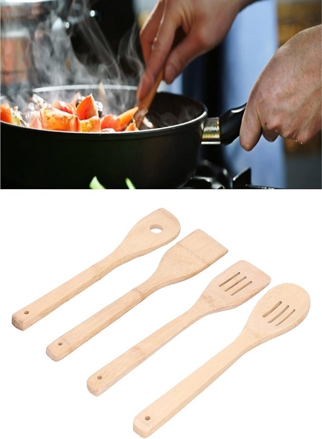 AKDC Cooking Utensil, Multi‑Purpose Kitchenware Bamboo Kitchen Utensil 4Pcs/Set Spatula Cooking-Tools Set For Home Kitchen - Image 1
