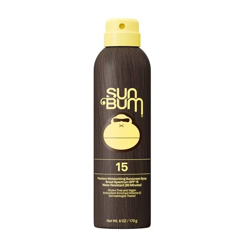 Sun Bum سبراي واقي الشمس الأصلي SPF 15 من صن بوم  بخاخ للجسم  واقي شمس مرطب مع فيتامين E  متوافق مع قانون هاواي 104  خالي من أوكتينوكات  وأوكسي بنزون  6 أونصات - Image 1
