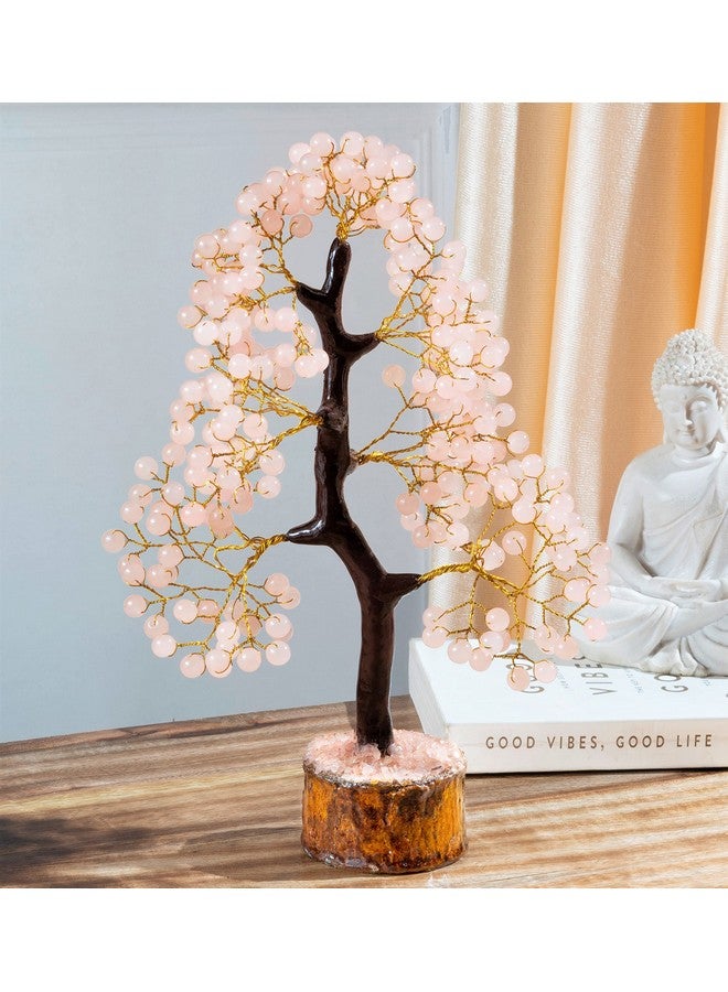 Crocon Rose Quartz Tree - Gemstone Tree - Artificial Tree - Round Pearl Beads - Crystal Tree of Life - Feng Shui Decor - Crystal Gift - Pink Quartz - Home Decoration - Chakra Decor - Gem Tree - Handmade Gift - Image 3