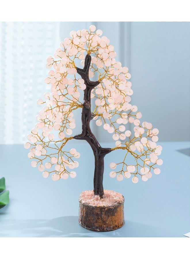 Crocon Rose Quartz Tree - Gemstone Tree - Artificial Tree - Round Pearl Beads - Crystal Tree of Life - Feng Shui Decor - Crystal Gift - Pink Quartz - Home Decoration - Chakra Decor - Gem Tree - Handmade Gift - Image 2