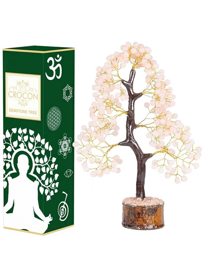 Crocon Rose Quartz Tree - Gemstone Tree - Artificial Tree - Round Pearl Beads - Crystal Tree of Life - Feng Shui Decor - Crystal Gift - Pink Quartz - Home Decoration - Chakra Decor - Gem Tree - Handmade Gift - Image 1