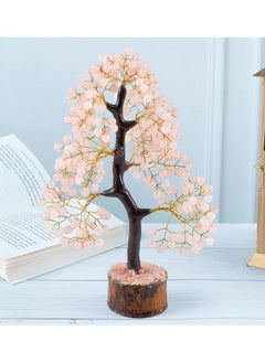 Crocon Rose Quartz Tree - Gemstone Tree - Artificial Tree - Round Pearl Beads - Crystal Tree of Life - Feng Shui Decor - Crystal Gift - Pink Quartz - Home Decoration - Chakra Decor - Gem Tree - Handmade Gift  - Image 4