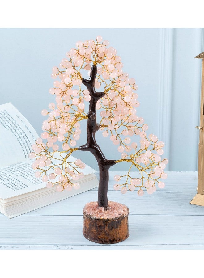 Crocon Rose Quartz Tree - Gemstone Tree - Artificial Tree - Round Pearl Beads - Crystal Tree of Life - Feng Shui Decor - Crystal Gift - Pink Quartz - Home Decoration - Chakra Decor - Gem Tree - Handmade Gift - Image 4