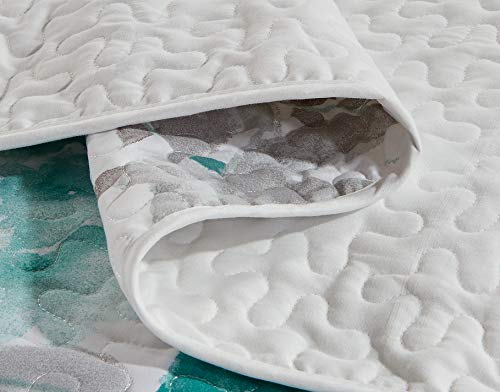 Home Collection 3pc King/California King Over Size Bedspread Floral Turquoise Brown Flowers Print 118" x 95" New - Image 4