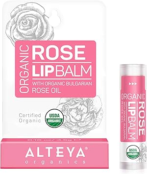 Alteya Organic Lip Balm Rose 45g USDA Certified Organic Pure Natural Replenishing Lip Care based on Bulgarian Rose Essential Oil and a Bouquet of Hydrating and Nourishing Botanical Butters - Image 1