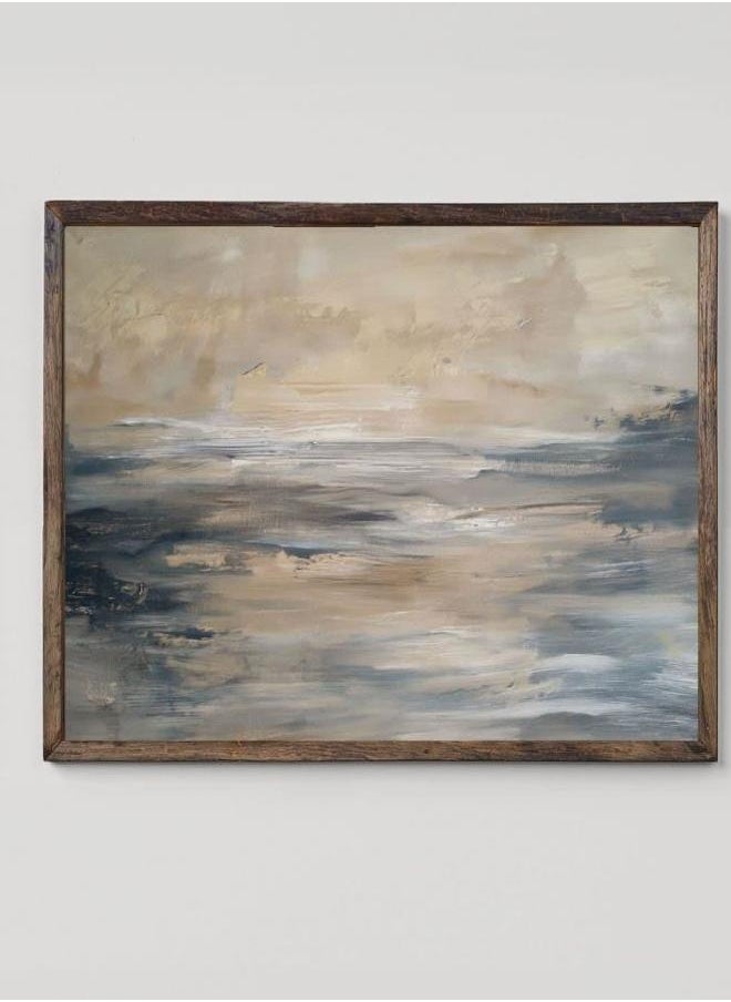 Generic - Gray, Beige and Blue Coastal Beach Wall Art, Soft Toned Art, Golden Beige and blue Abstract, Living Room Printable Art, Digital Download - Image 1