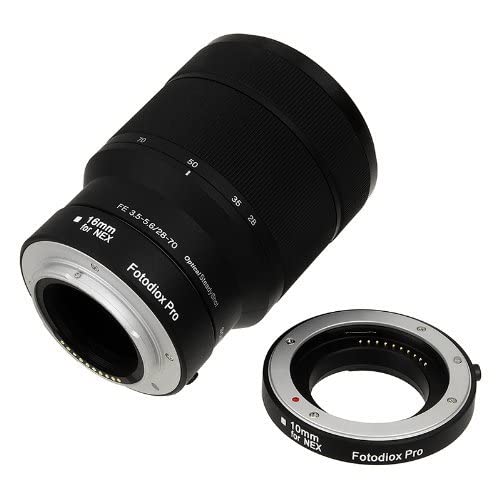 Fotodiox Pro Automatic Macro Extension Tube Kit for Sony E-Mount (NEX) Mirrorless Camera System with Auto Focus (AF) and TTL auto Exposure for Extreme Close-up (10mm, 16mm) - Image 3