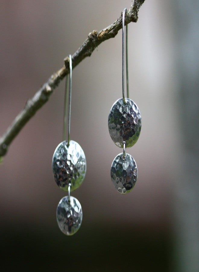 نوفيكا أقراط متدلية من الفضة الإسترلينية مصنوعة يدويًا من نوفيكا، بدون أحجار، صنع في إندونيسيا [طول 1.8 بوصة × عرض 0.5 بوصة]، تحمل اسم "الدروع السحرية". - Image 3