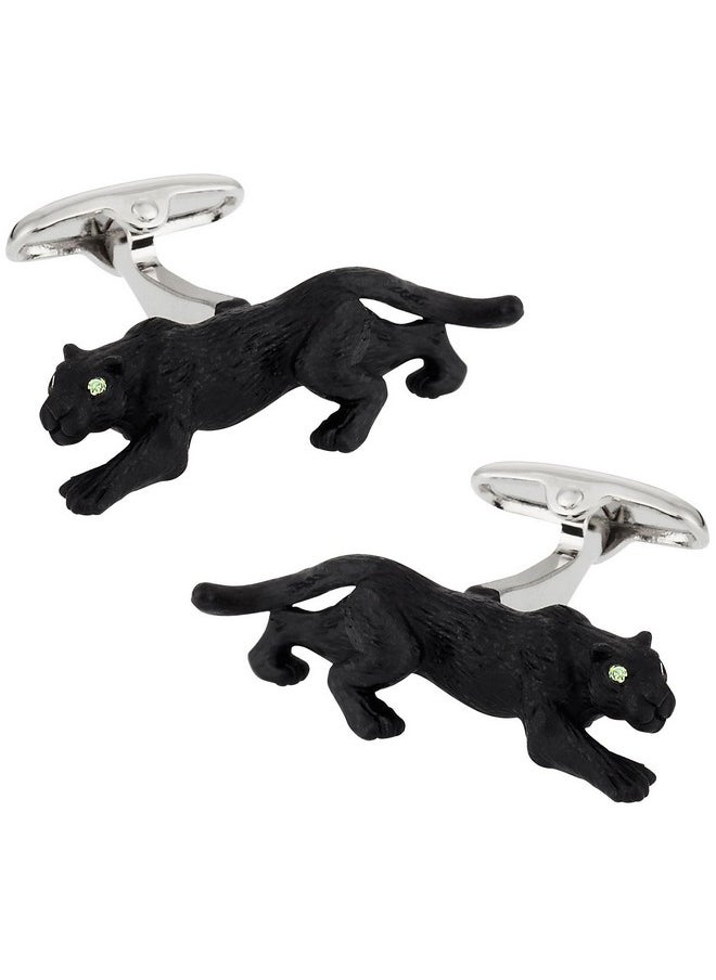 Safari Cuff-Daddy Painted Panther Cufflinks With Travel Presentation Gift Box  - Image 1