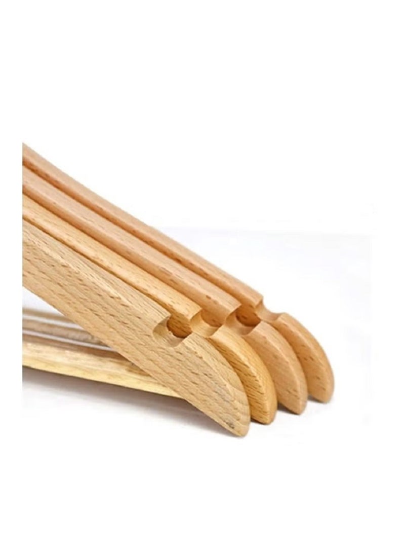 A set of 10-piece hangers with wooden handles, beige, 40 cm - Image 2