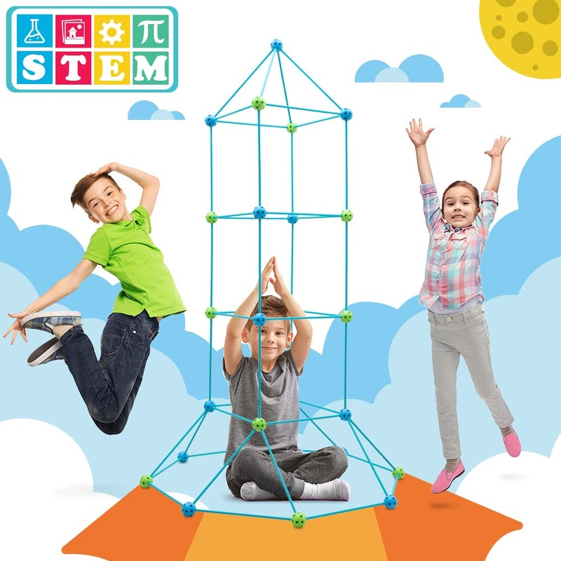 Obuby Kids Fort Building Kit 120 Pieces Construction STEM Toys for 5 6 7 8 9 10 11 12 Years Old Boys and Girls Ultimate Forts Builder Gift Build DIY Educational Learning Toy for Indoor & Outdoor - Image 2