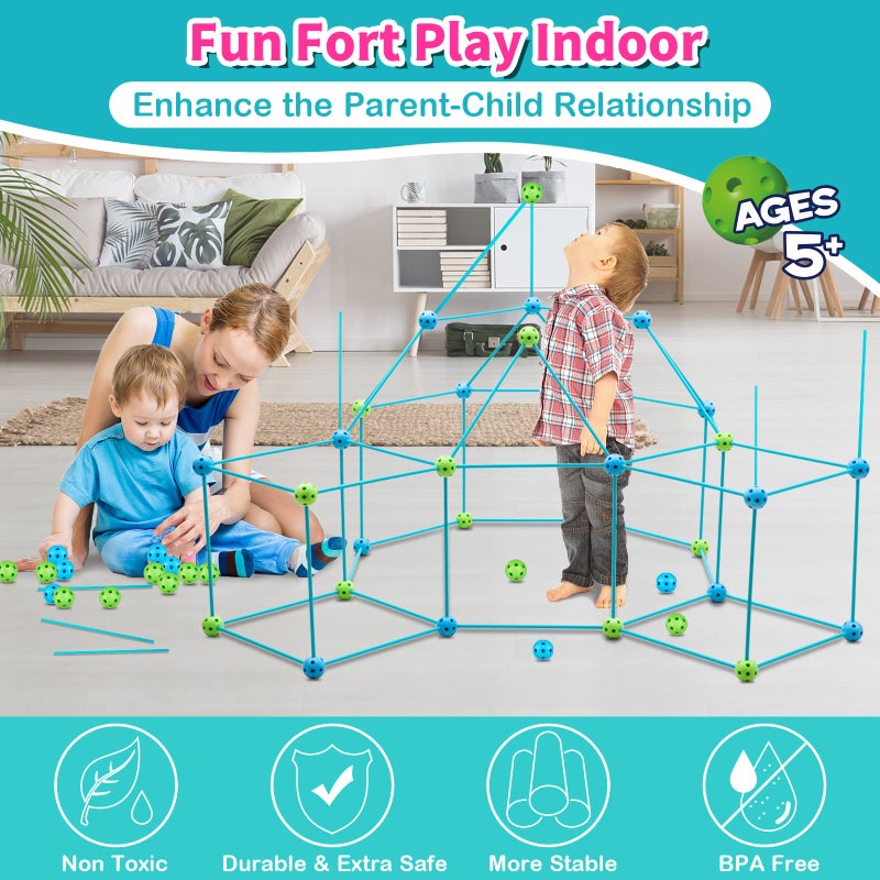 Obuby Kids Fort Building Kit 120 Pieces Construction STEM Toys for 5 6 7 8 9 10 11 12 Years Old Boys and Girls Ultimate Forts Builder Gift Build DIY Educational Learning Toy for Indoor & Outdoor - Image 4
