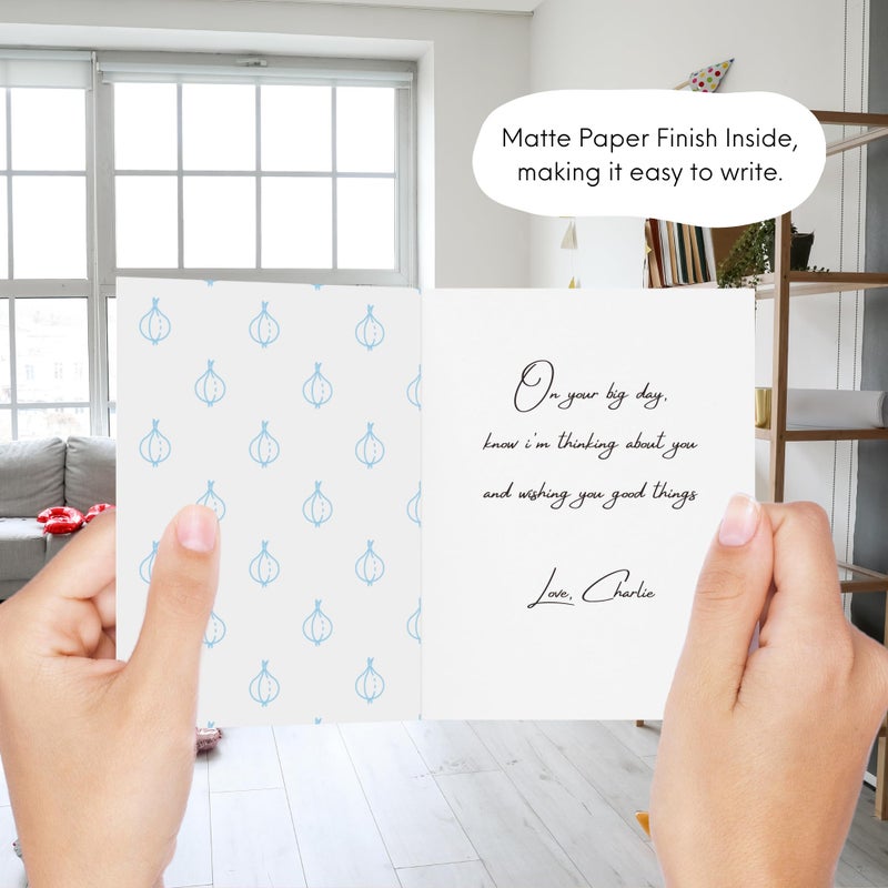 ALY LOU Funny Graduation Card â€“ Punny Greeting Card by Aly Lou | Congratulations, New Job, Promotion, New Home, College, Employee, Coworker, Friend, Him, Her | Blank Inside (Iâ€™m Not Crying, Youâ€™re Crying! So Proud of You! (Onions)) - Image 4
