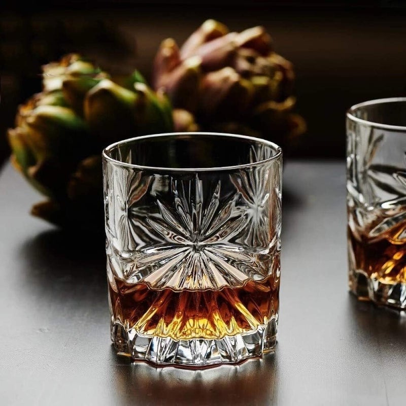 SKDBPM Crystal Highball Whiskey Glass Set of 6220 ML Clear Rocks Barware Diamond for Scotch and Drinks for Wine Whiskey Beer Party Glass - Image 1