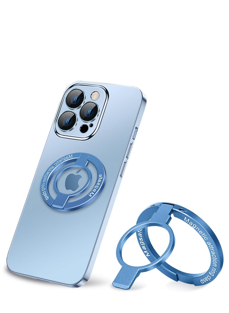 Excefore Magnetic Phone Ring Holder, Adjustable Zinc Alloy Phone Ring Holder, for Magsafe Phone Ring Stand Holder, Compatible with iPhone Series and Phones with Magnetic Suction Case (Blue) - Image 1