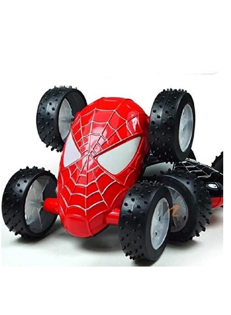 عدد 2 سيارة بتصميم شخصية سبايدر مان المحببه للاطفال نمط الرجل العنكبوت الرائع ، حركات بهلوانية - Image 3