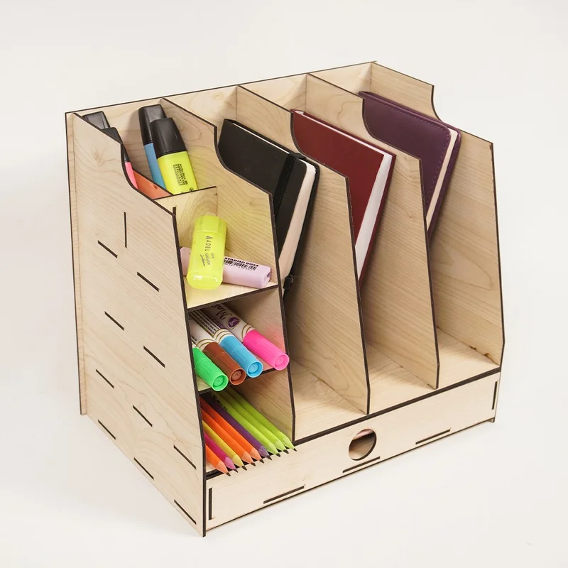 نوتبا 8 Compartment Desktop Organizer with Drawers Document Shelf File Organizer Akça-Org1