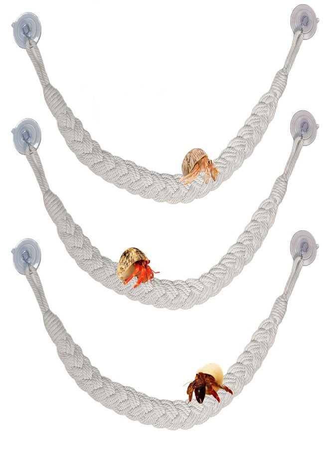 kathson 3pcs Hermit Crab Climbing Toys, Hermit Crab Climbing Rope Ladder with 10 Hook Suction Cup Reptile Tank Terrarium Accessories for Lizards Snakes Geckos (Red) - Image 1