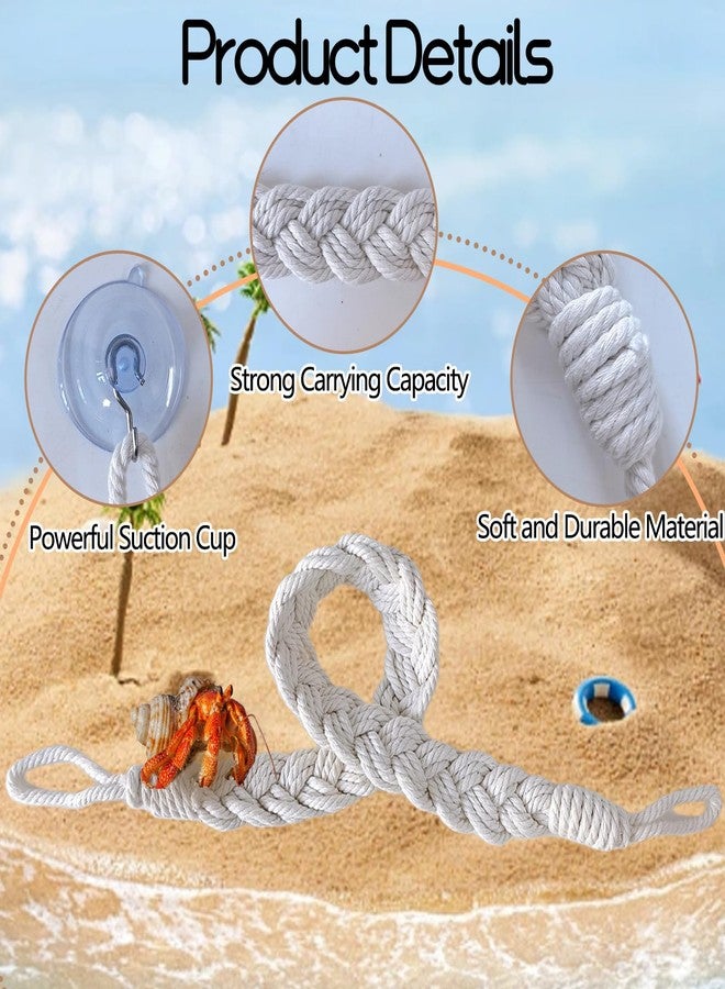 kathson 3pcs Hermit Crab Climbing Toys, Hermit Crab Climbing Rope Ladder with 10 Hook Suction Cup Reptile Tank Terrarium Accessories for Lizards Snakes Geckos (Red) - Image 5