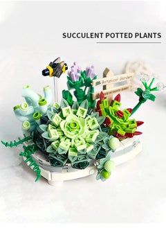 GROIC 389 PCS Plant Flower Building Block, Bonsai Model Creative DIY Simulation Succulent Artificial Flowers Brick Toys for Home Decoration, Kids Party Supplies, Birthday Favors  - Image 2