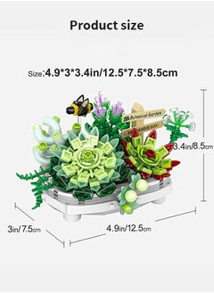 GROIC 389 PCS Plant Flower Building Block, Bonsai Model Creative DIY Simulation Succulent Artificial Flowers Brick Toys for Home Decoration, Kids Party Supplies, Birthday Favors  - Image 5