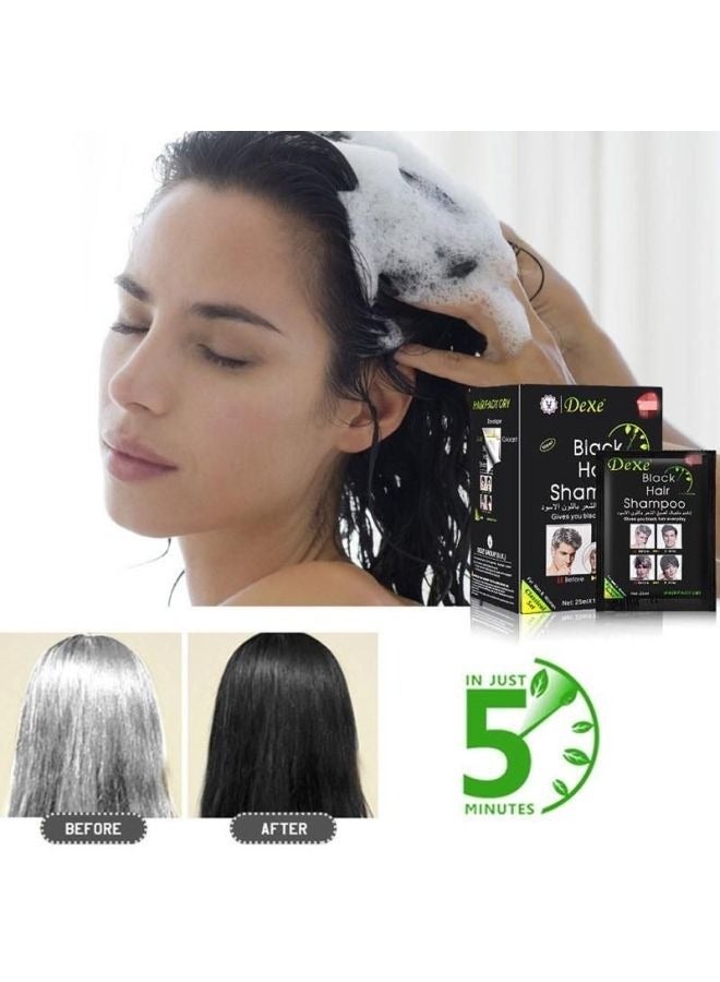 Dexe Pack Of 10 Hair Colouring Shampoo Black,Gives you black hair everyday 250ml - Image 5