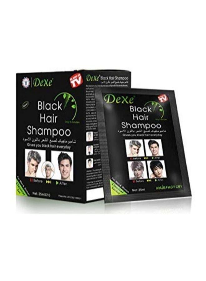 Dexe Pack Of 10 Hair Colouring Shampoo Black,Gives you black hair everyday 250ml - Image 1