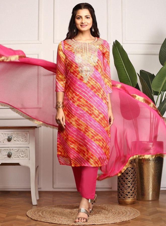 آي شين مجموعة من دوباتا وبنطال مع كورتا بياقة دائرية - Image 5