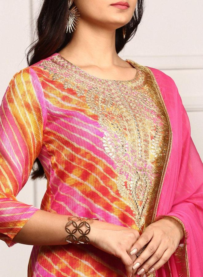 آي شين مجموعة من دوباتا وبنطال مع كورتا بياقة دائرية - Image 3