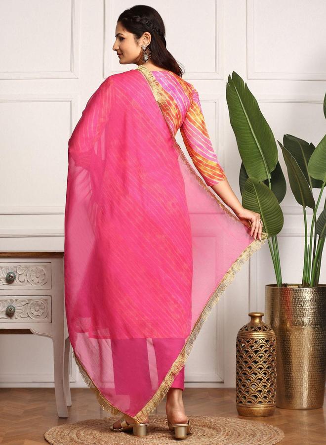 آي شين مجموعة من دوباتا وبنطال مع كورتا بياقة دائرية - Image 4