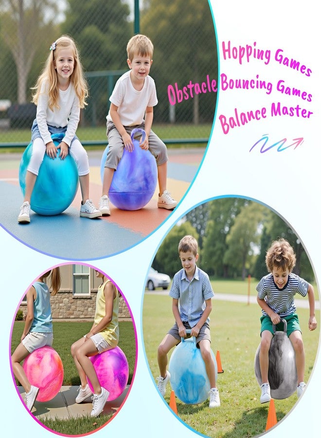ZOOJOY 6pcs Hopper Balls for Kids 3-8, 18in Clouds Bouncy Ball with Handle, Sit on Hopping Toys for Sport/School/Team Indoor Outdoor Play Toys, Easter Basket Stuffers Gifts for Girls Boys 3 4 5 6 7 8 - Image 5