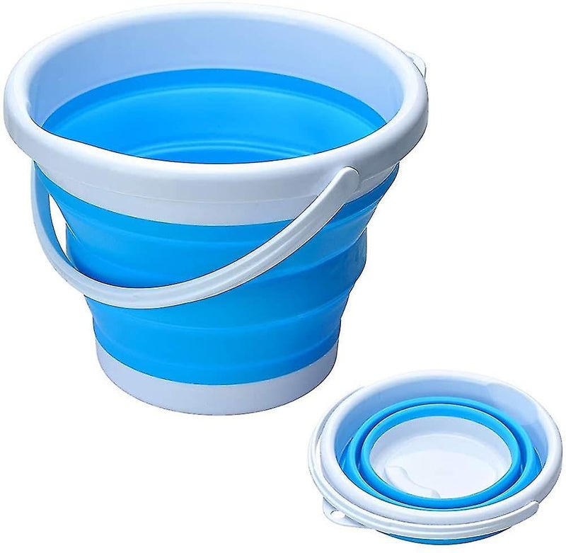 FOSCADIT Foscadit Collapsible Plastic Bucket Silicone Flexible Outdoor Folding Bucket Water Bucket Container with Sturdy Handle for Hiking Backpacking Camping Multicolor 10L - Image 1