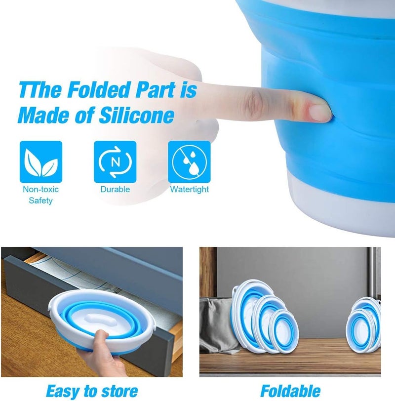 FOSCADIT Foscadit Collapsible Plastic Bucket Silicone Flexible Outdoor Folding Bucket Water Bucket Container with Sturdy Handle for Hiking Backpacking Camping Multicolor 10L - Image 4