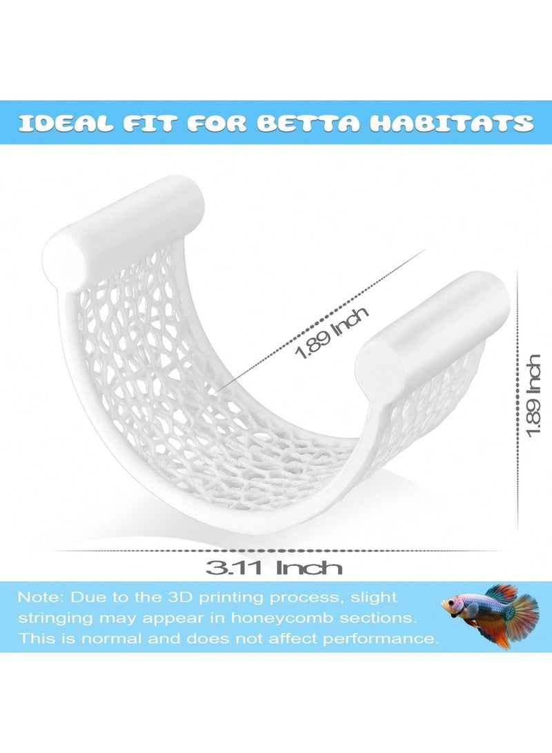 SYOSI أرجوحة سمكة البيتا، منصة استراحة عائمة للأكواريوم، حافة بسيطة لأسماك الشريمب والبيتا، ديكور خزان تدفق منخفض سهل التنظيف، سرير عائم لأسماك صغيرة، أبيض - Image 3